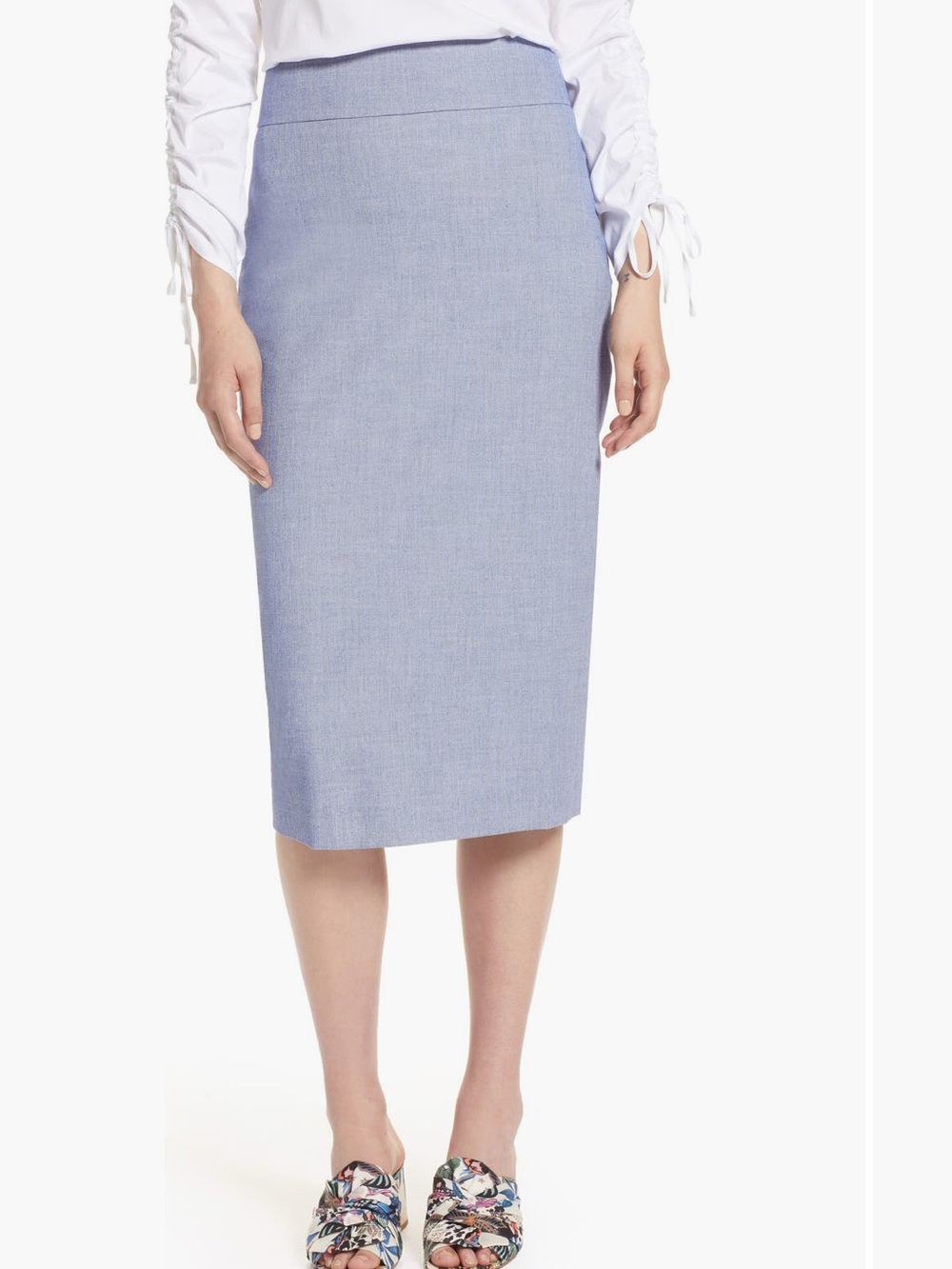 Halogen Light Blue Pencil Skirt Size 8P, Excellent Condition
